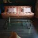 Vintage brass and glass coffee table, Italian, 70s Hollywood Regency style