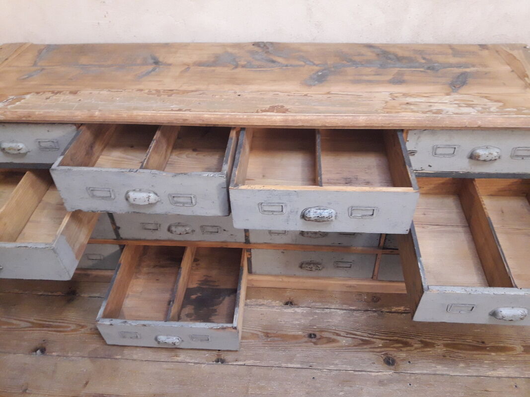 Industrial sideboard with 16 drawers
