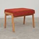 Ton bystrice stool (thonet) wood and orange patterned fabric 1960