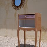 Crude wooden bedside table