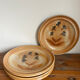 6 assiettes plates en grès 