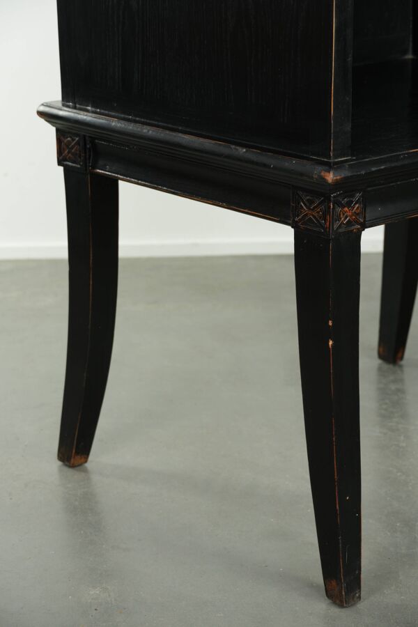 Chaise en bois noir / chaise d'appoint du 20e siècle de style asiatique