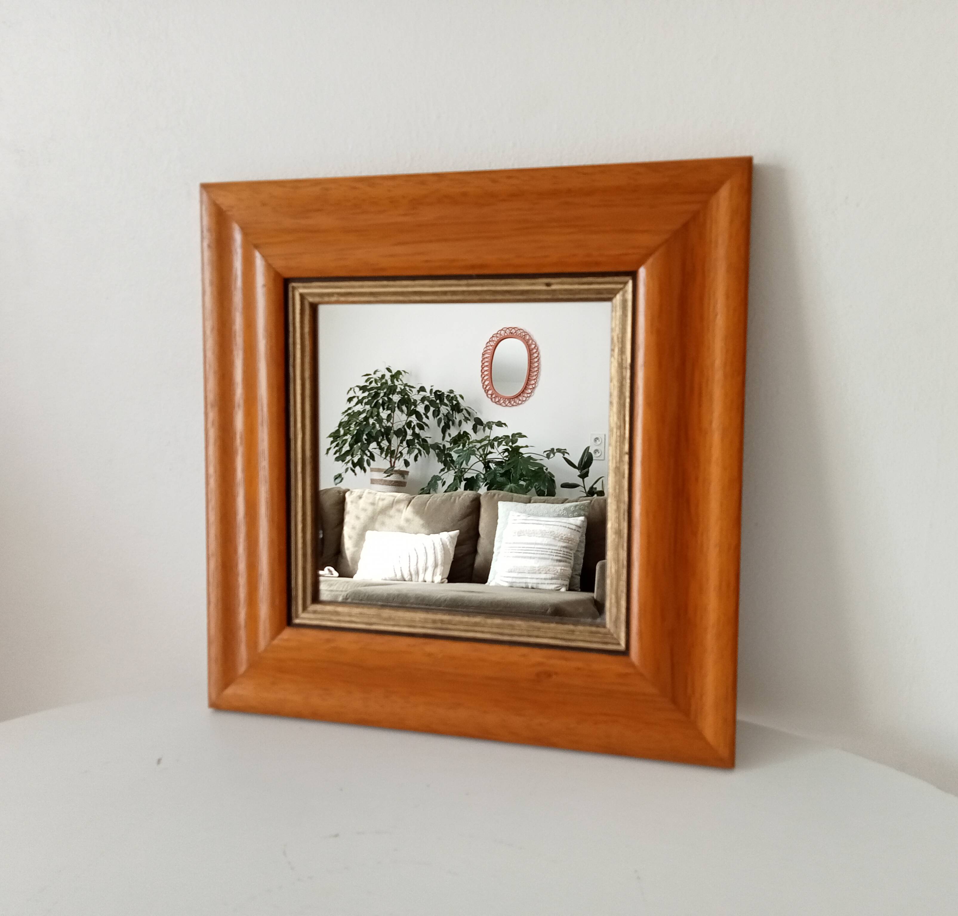 Vintage beech mirror