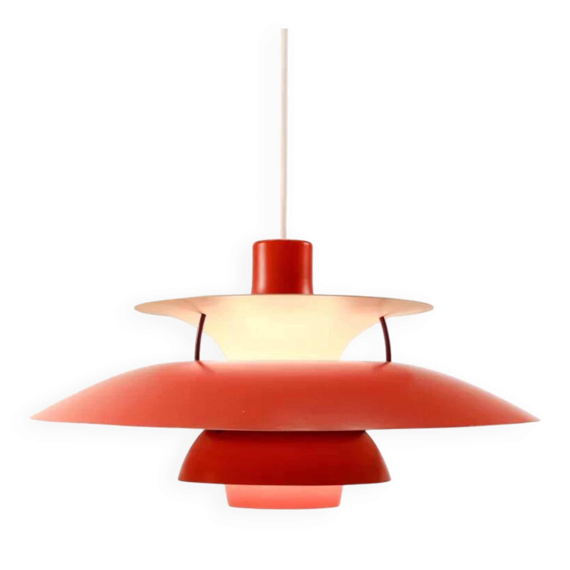 Vintage red PH5 lamp by Poul Henningsen for Louis Poulsen