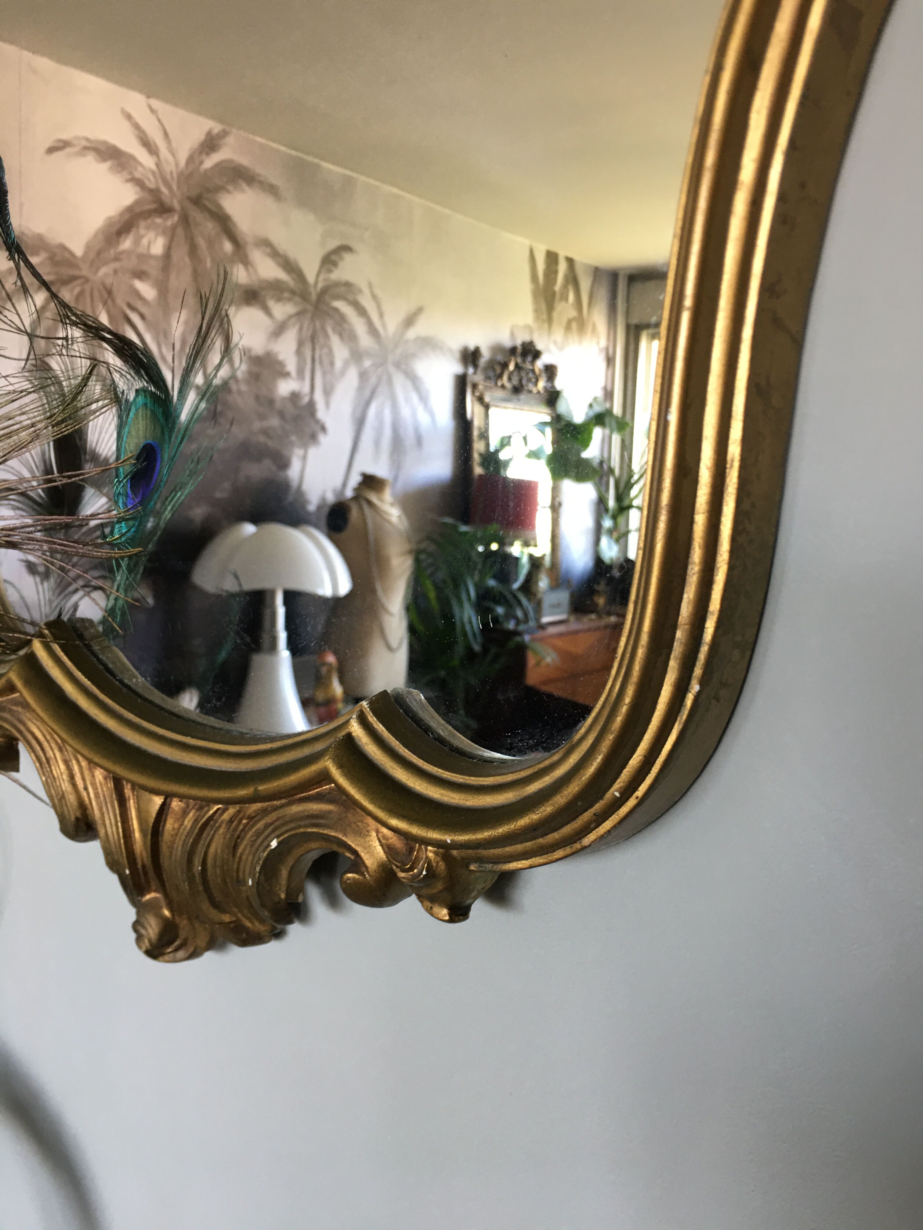 Golden baroque mirror