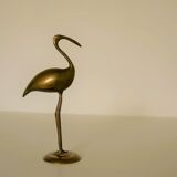 Vintage brass pink flamingo
