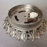 Glass flush mount ceiling lamp with crown