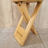 Folding pine stool - Design attributed to Adrian Reed or Pierre Lota - 1980
