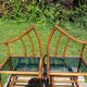 Pair of rattan and bamboo bedside tables