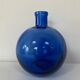 Round cobalt blue glass vase