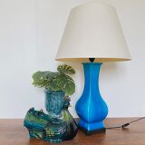 Blue turquoise ceramic table lamp