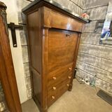 Louis xvi style secretary in walnut late 19th c. with drawers