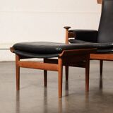 Finished Juhl armchair and its ottoman.