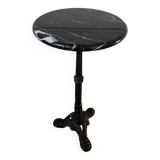 Vintage black marble bistro pedestal table