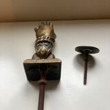 Ancien heurtoir de porte bronze forme main