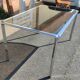 Dining room table chrome steel and smoked glass