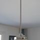 Aluminium and globe ball opaline white hanging lamp1940