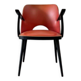 Vintage red rockabilly chair with armrest