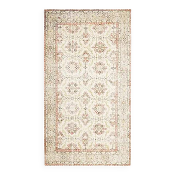 Vintage Turkish Hand-Knotted Wool Cotton Beige Area Rug 169x304