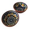 Lot 2 vintage terracotta bowls Portugal lemon pattern