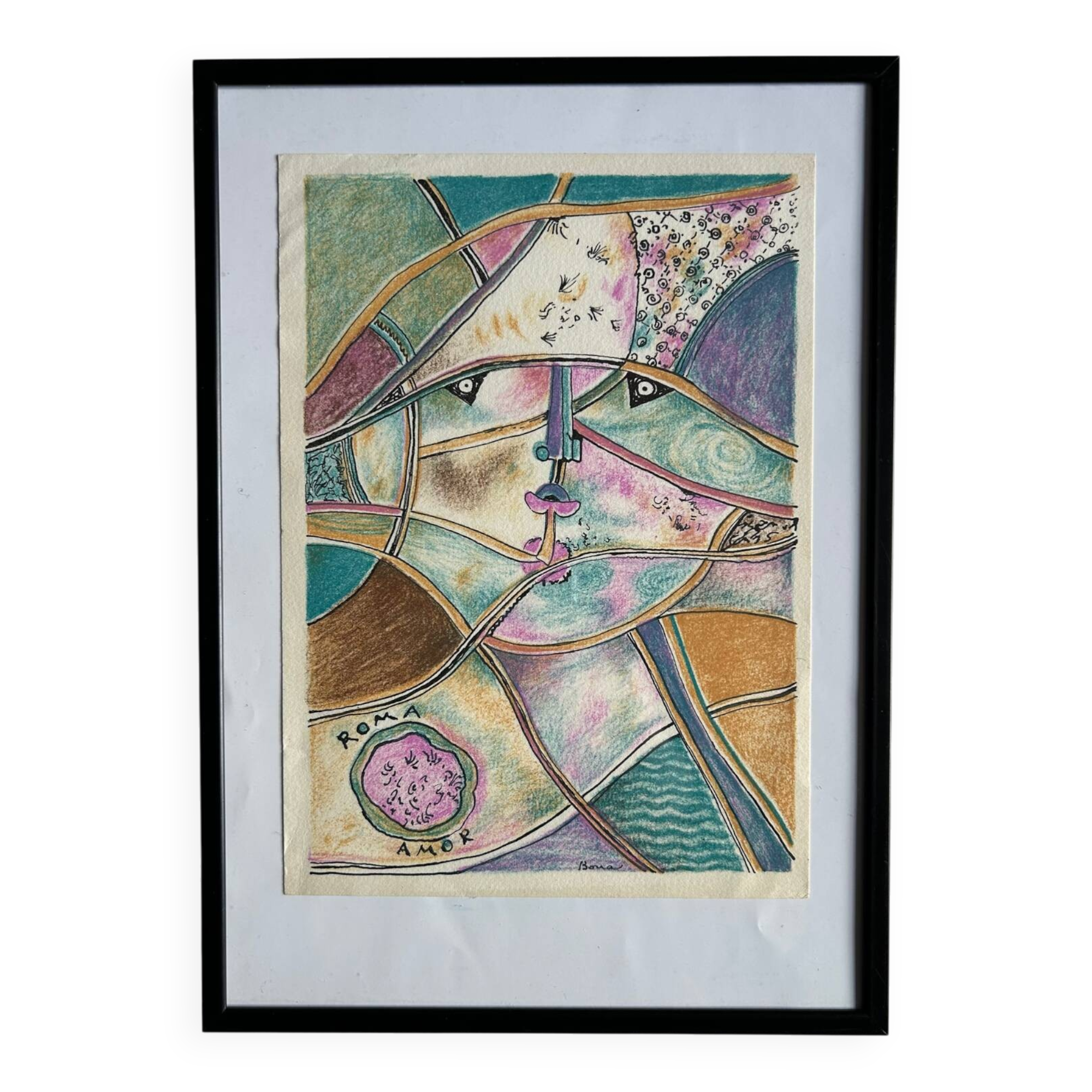 Lithographie originale de Bona, 1990, impression Michel Cassé