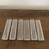 Vintage knife holders of 6, in glass