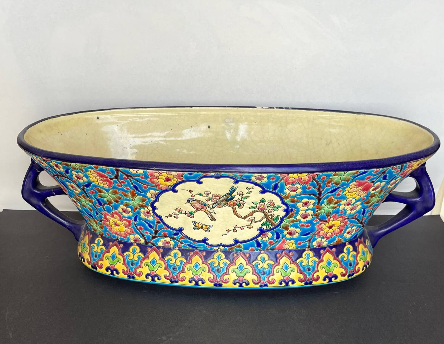 Longwy enamel planter
