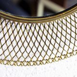 Vintage round mirror in gilded metal