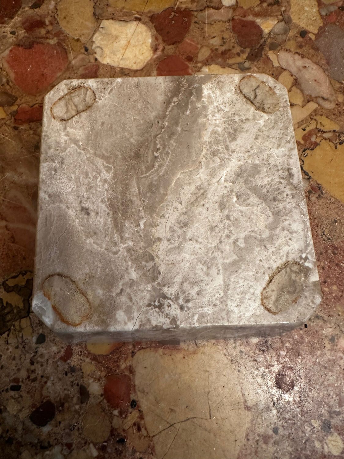 Ashtray, beige marble catch-all.