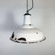 Industrial British White Enamel Factory Pendant Lamp from Benjamin, 1960s