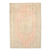 Tapis vintage oversize en poudre rose doux naturel pour salon, 231x330 cm