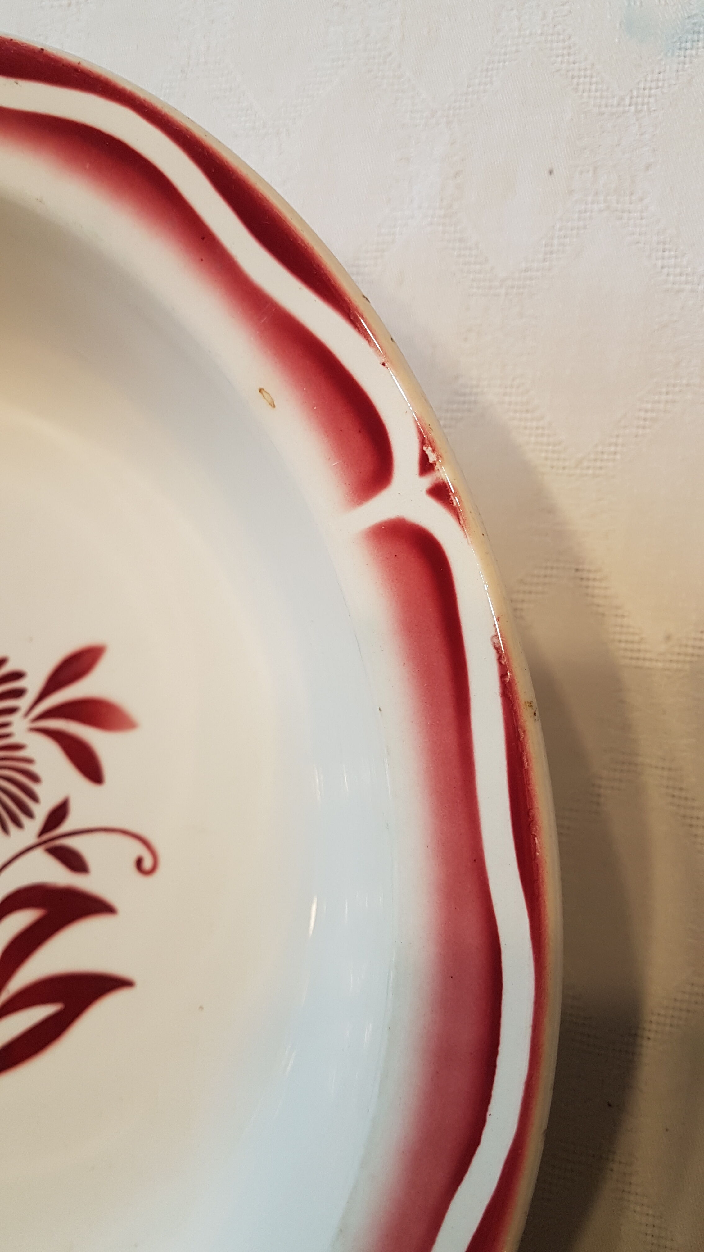 Great deep dish Sarreguemine earthenware