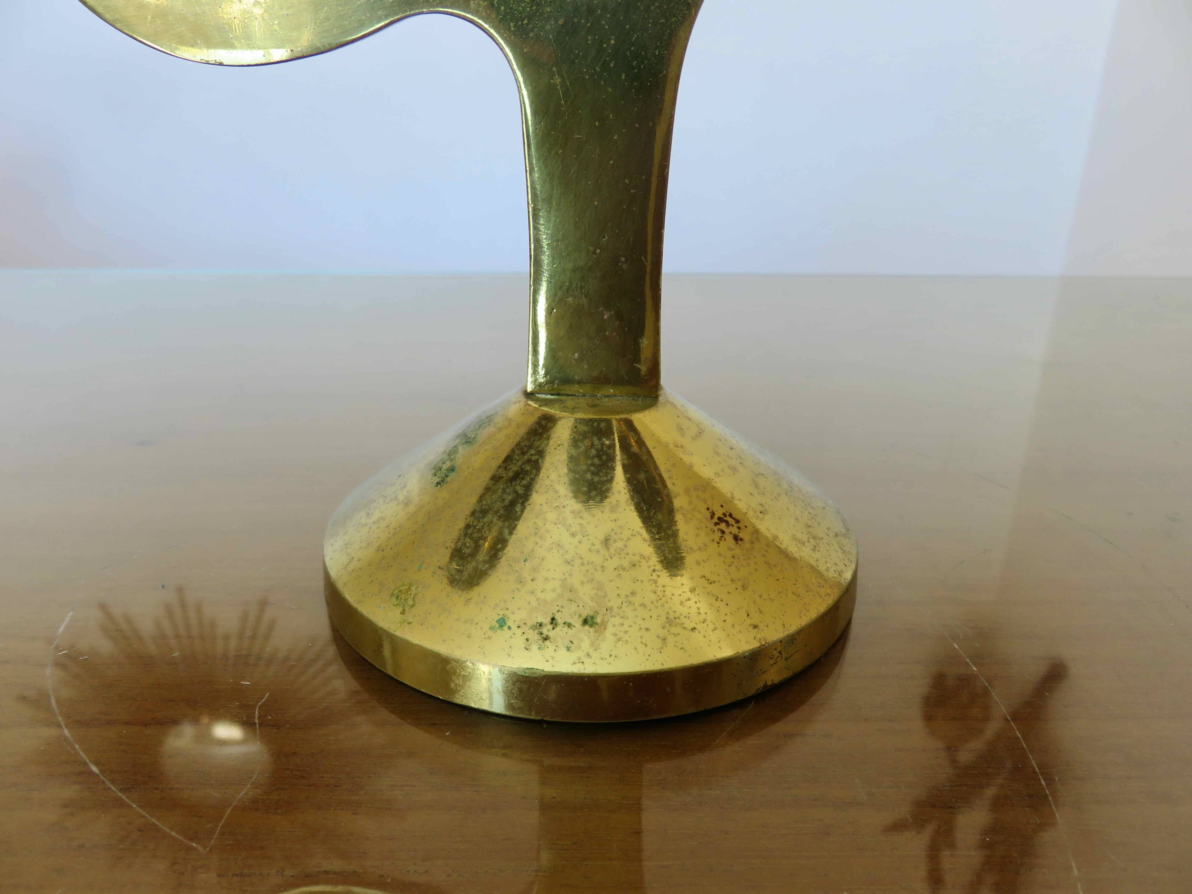 Modernist brass candle holder from the 70s