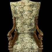 D'aprés Andréa Brustolon : Fauteuil Renaissance à haut dossier en noyer scu