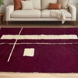 Handwoven pure wool Berber rug, size 200 x 300 cm