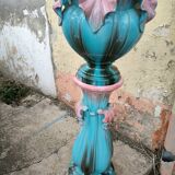 Vase and its ceramic pedestal by Delfin MASSIER circa 1890