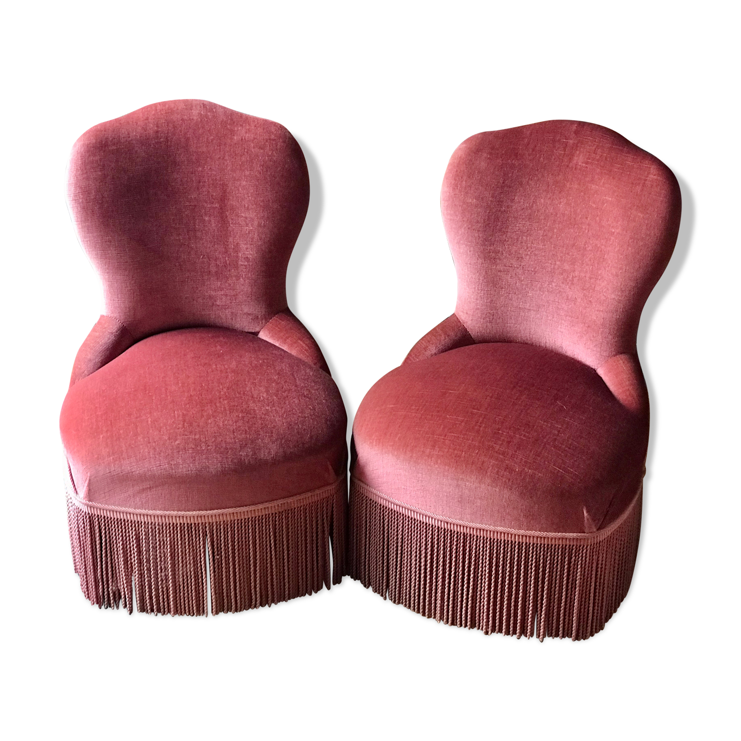 Pair of velvet armchairs