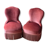 Pair of velvet armchairs