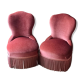 Pair of velvet armchairs