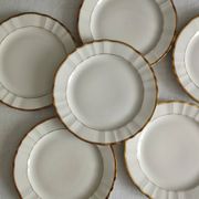 "Pallas" - 6 dessert plates in Limoges porcelain Balleroy & Cie