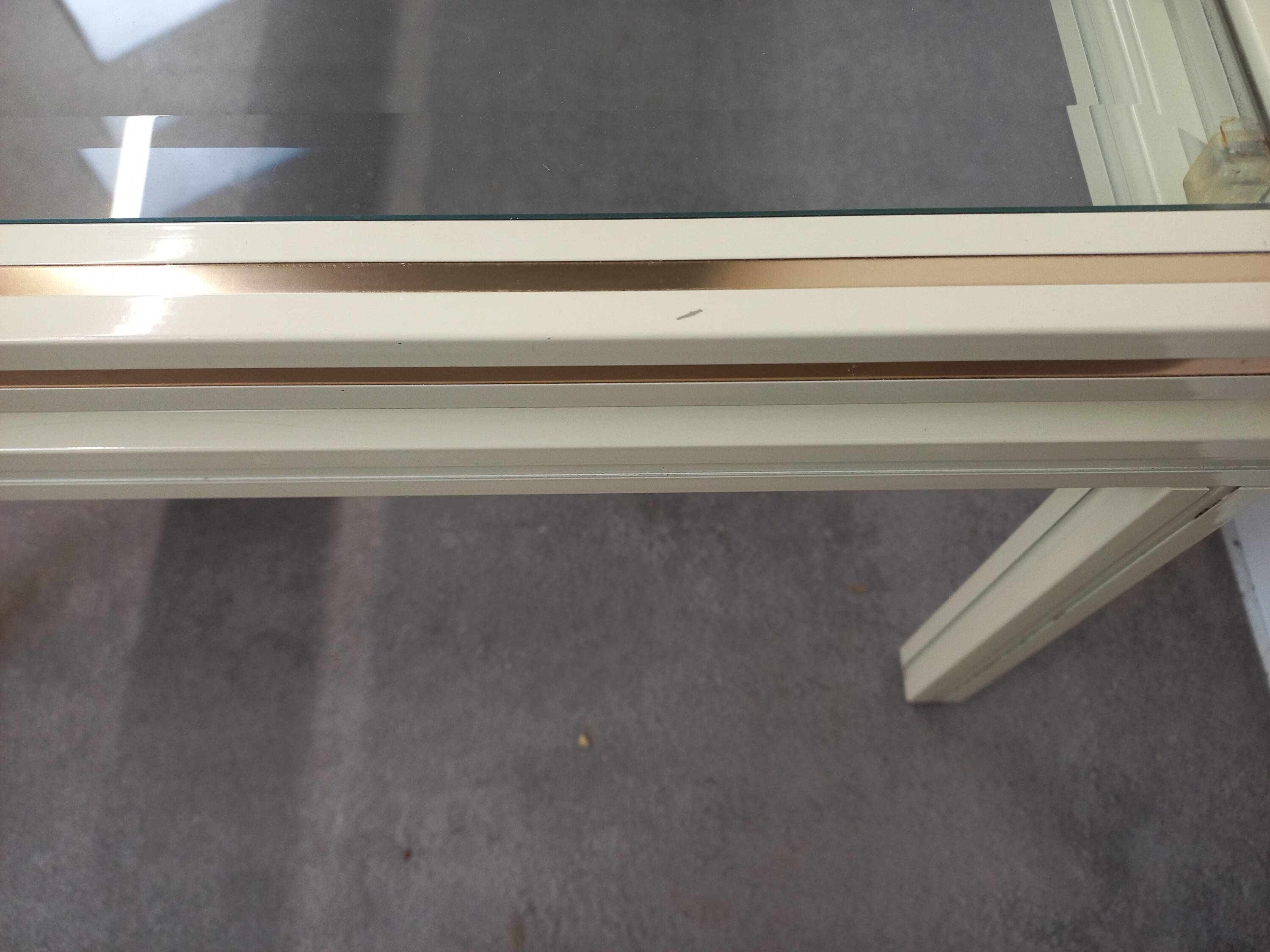 Glass and metal coffee table Pierre Vandel