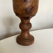Pot cover 19th neo classic solid wood turned H24cm
