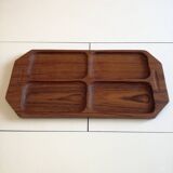 Rectangular serving tray in solid teak