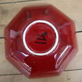 Charolles earthenware salad bowl/deep dish in burgundy color