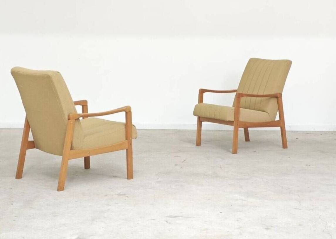 Pair of cream living room armchairs Jitona Sobeslav 1960