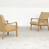Pair of cream living room armchairs Jitona Sobeslav 1960