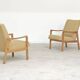 Paire de fauteuils de salon decrème Jitona Sobeslav 1960