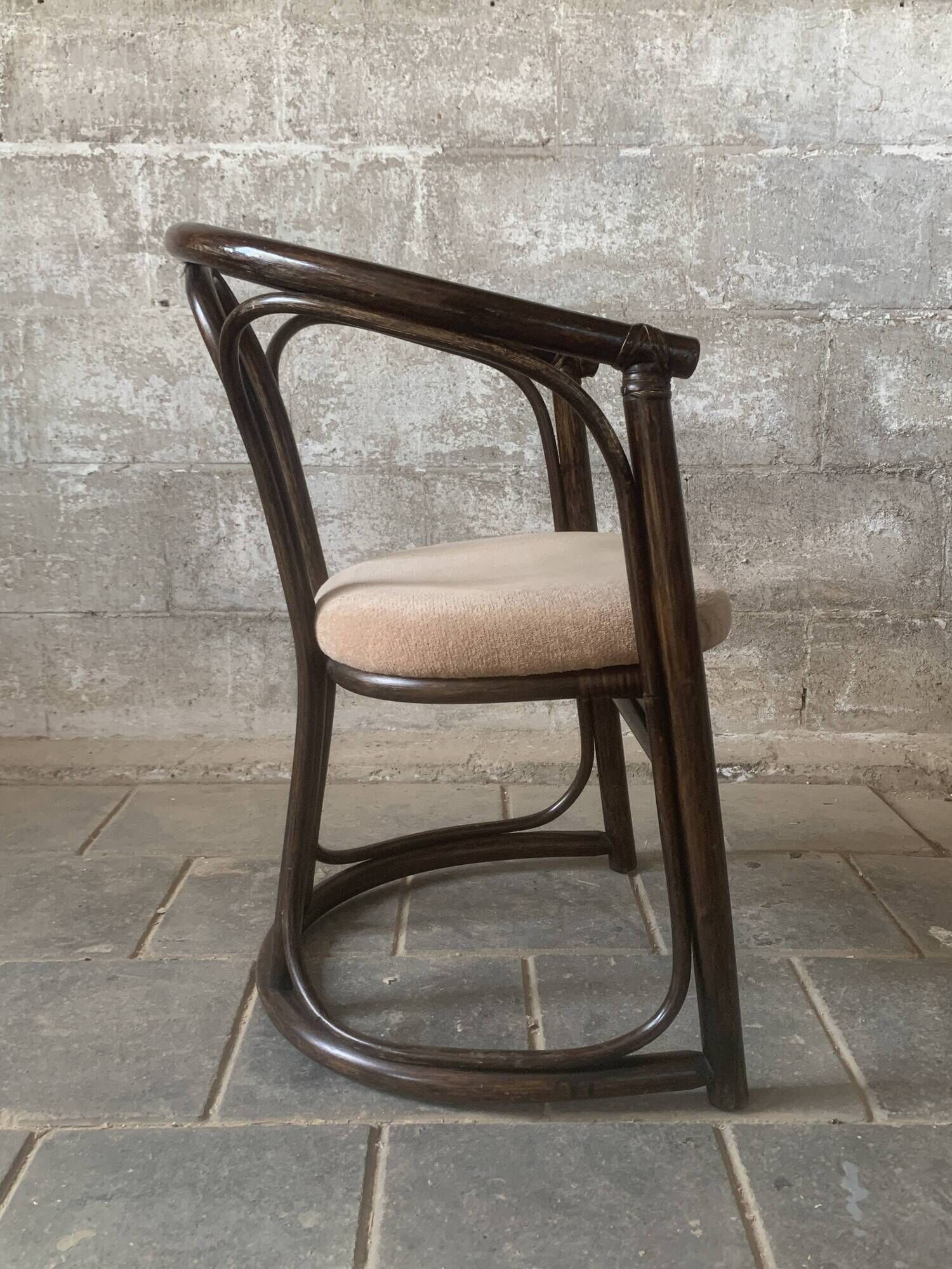 Set of 4 midcentury bentwood bamboo Dutch dining chairs, Rohe Noordwolde 19