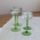 4 mismatched vintage Alsace wine glasses – Green stems