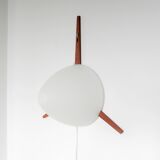 C-1575 teak and opaline glass wall lamp by Eje Ahlgren for Raak 1957